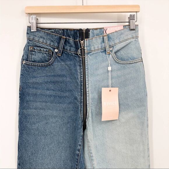 Revice Yin Yang Crops in Tokyo Wash Jeans Two-Tone Denim 26 NEW - Picture 5 of 10